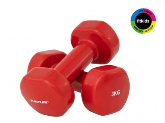 Viniliniai hanteliai TUNTURI 2x 0,5-5kg (Svoris: 2 x 3kg)