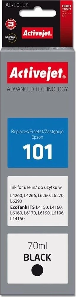 Rašalo Buteliukas - Activejet AE-101BK 70ml Juodas