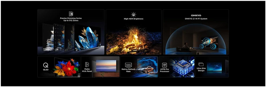 Televizorius TCL 50C69K 50 colių QD-MiniLED 4K UHD GoogleTV 144Hz