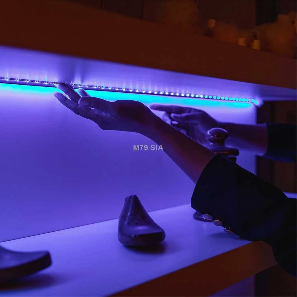 Twinkly Line išmanioji LED juostelė su RGB LED, 1,5 metro, juodas laidas, daugiaspalvė
