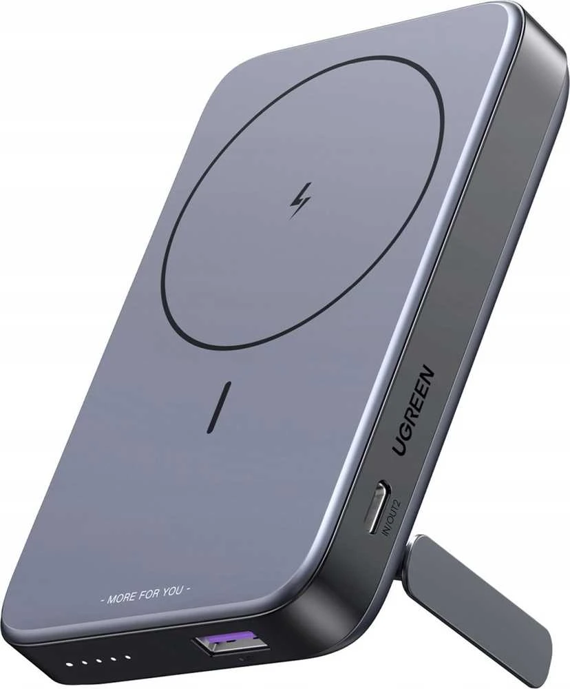 Ugreen PB206 10000mAh USB + USB-C 20W su funkcija podstawki (juoda)