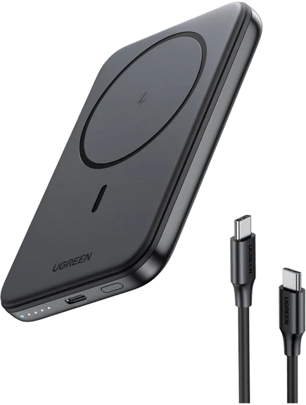 LiPo išorinis akumuliatorius (Powerbank) 5000mAh 15W bevielis QI 7.5W, su magnetu Magsafe PB560 UGREEN