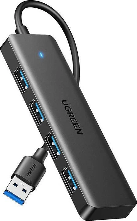 HUB Ugreen CM219 25851 su 4 USB-A 3.0 jungtys and USB-A 3.0 kabelis 15cm - juodos spalvos
