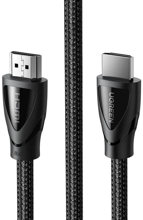 Kabelis HDMI-HDMI kištukai 1m (HDMI 2.1 8K@60Hz 48Gbps) juodas su nailoniniu šarvu HD140 UGREEN