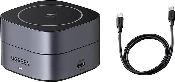 Ugreen 35278 mobiliojo įrenginio kroviklis Ausinės, Išmanusis telefonas Pilka AC, USB Belaidis įkrovimas Spartusis įkrovimas Vidaus