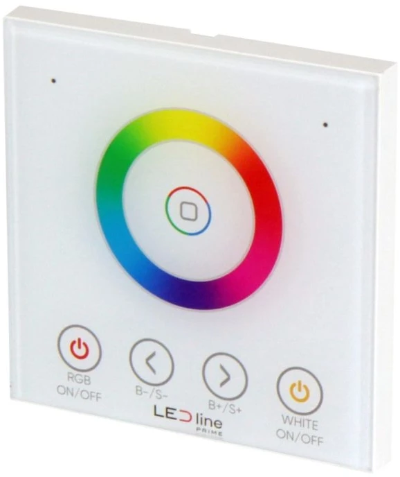 LED valdiklio pultas, montuojamas sienoje, su spalvų ratu, RGBW/RGB+CCT, RF 2,4GHz, TUYA, VARIANTE, LED line PRIME