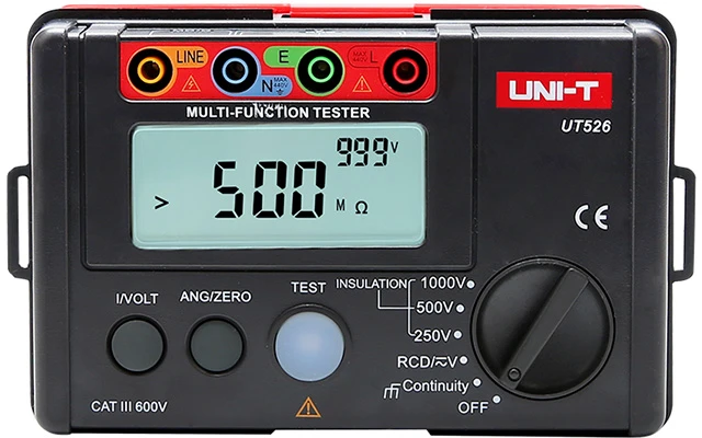 Matuoklis - Uni-T UT526 Multifunkcinis Elektrinis Izoliacijos Varžos Matuoklis, Juoda/Raudona