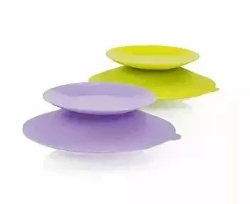Uniq Action! Stay-in-Place tray-holder with suction cups for bowls bottles and cups 2 pcs Lime&amp Lavender 160494 LILA