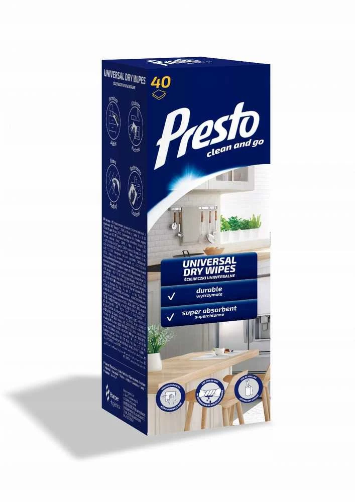 Presto Suche Ściereczki universalus dėžutėje 1op.-40szt
