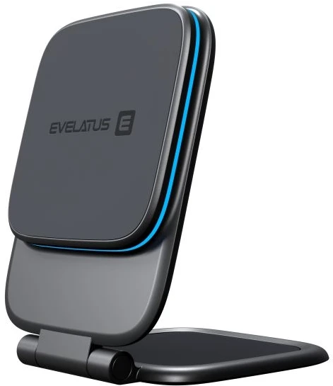 Universal holder (Popsocket) Evelatus MagSafe Qi wireless charging magnet mount (for Car Screen/dashboard laptop tablet monitorius) Juodas