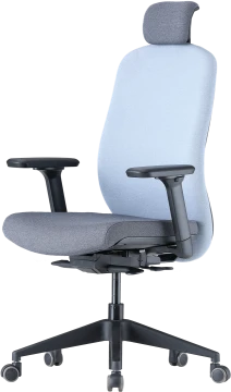 Up Up Athene ergonominė biuro kėdė Juoda, Pilkas + Mėlynas audinys