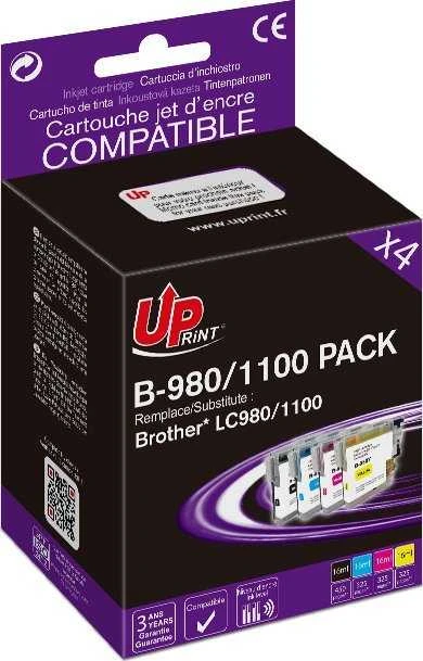 Su UPrint suderinamas rašalas / rašalas su B-980/1100 BK/C/M/Y PACK 4, 1xblack/1xcyan/1xmagenta/1xyellow