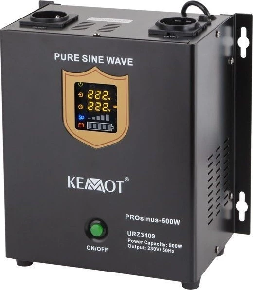 KEMOT PROsinus-800 Sieninis nepertraukiamo maitinimo šaltinis, su įkrovimo funkcija 12V 230V 800VA/500W