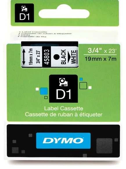 Juostelė DYMO D1 19mm x 7m, juoda ant balto / S0720830 45803