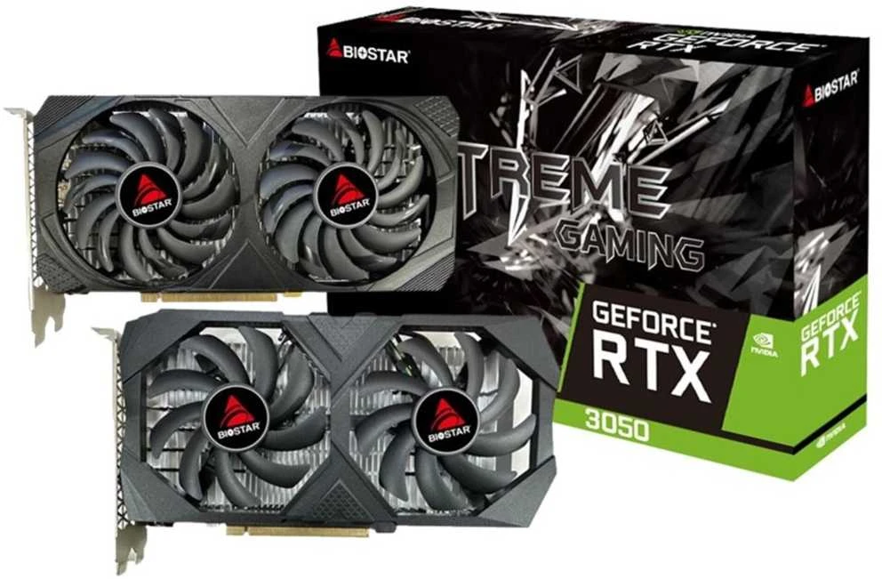 BIOSTAR GeForce RTX 3050 6GB vaizdo plokštė