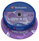 Verbatim DVD+R Double Layer 8x Matt Sidabrinis 25pk Spindle 8,5 GB DVD+R DL 25 vnt