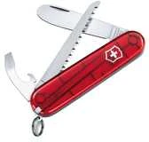 Vaikiškas peilis - Victorinox Kids Swiss Army Knife My First Victorinox, 7 Functions, Raudona Skaidri