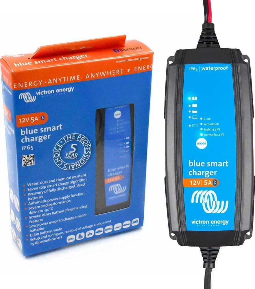 Victron Energy Mėlyna Smart IP65s įkroviklis 12V 5A + DC jungtis