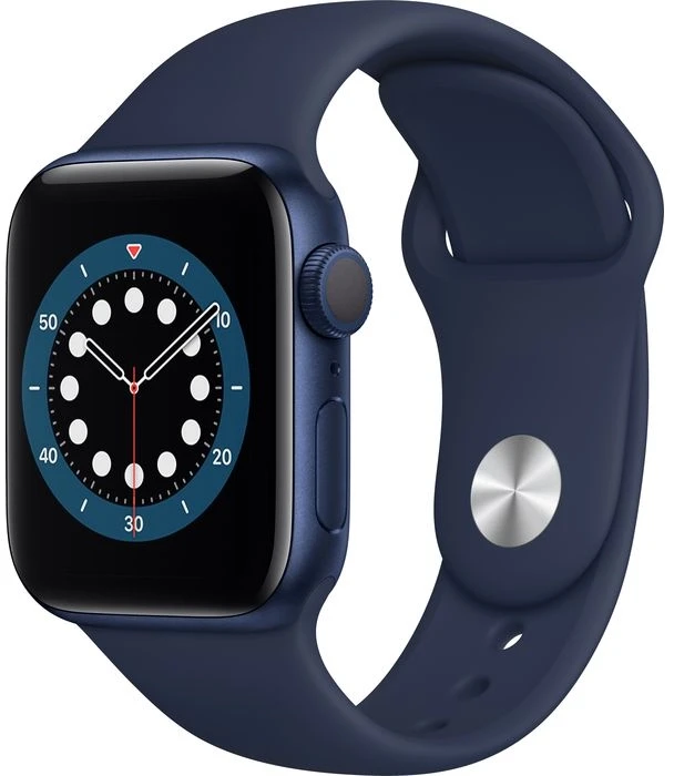Išmanusis laikrodis Apple Watch Series 6, GPS, 40mm Mėlyno (Mėlyna) korpuso su mėlynu (Deep Navy) sportiniu dirželiu - Regular LT