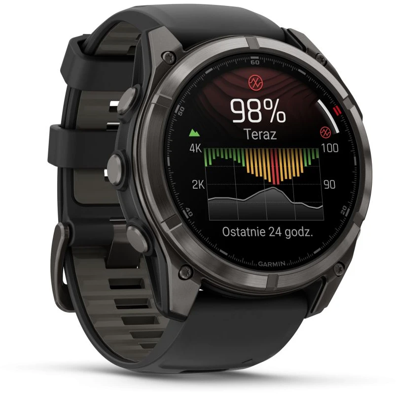 Išmanusis laikrodis Garmin fenix 8 Pro – 51 mm, MicroLED, Saph, Carb pilkas DLC ti Blck/pebble pilkas sil band