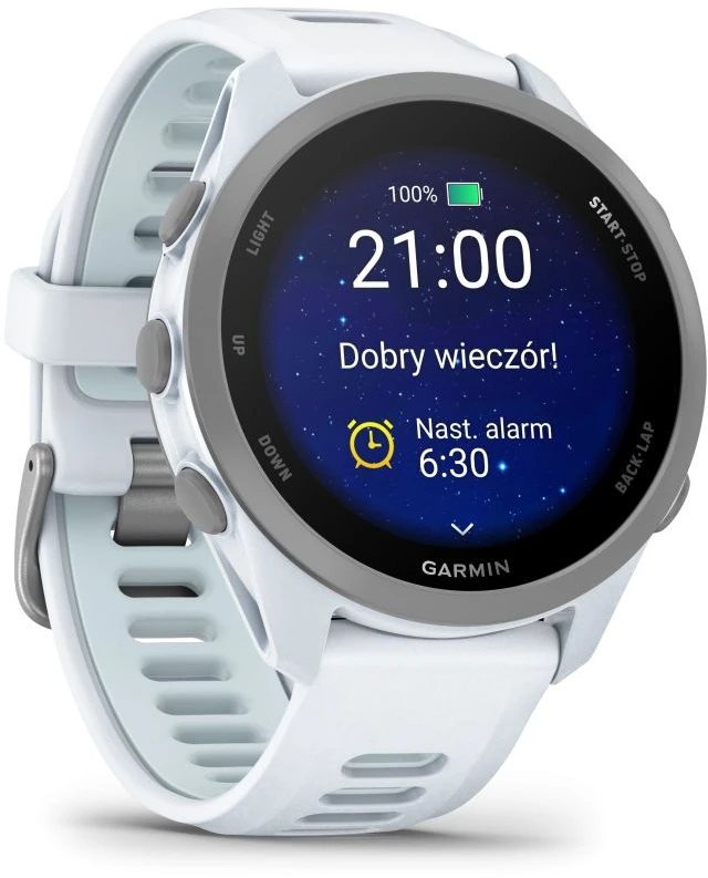 Išmanusis laikrodis „Garmin Forerunner 170“, „Whitestone“ su „Whitestone“ / „Cloud Mėlyna“ apyranke