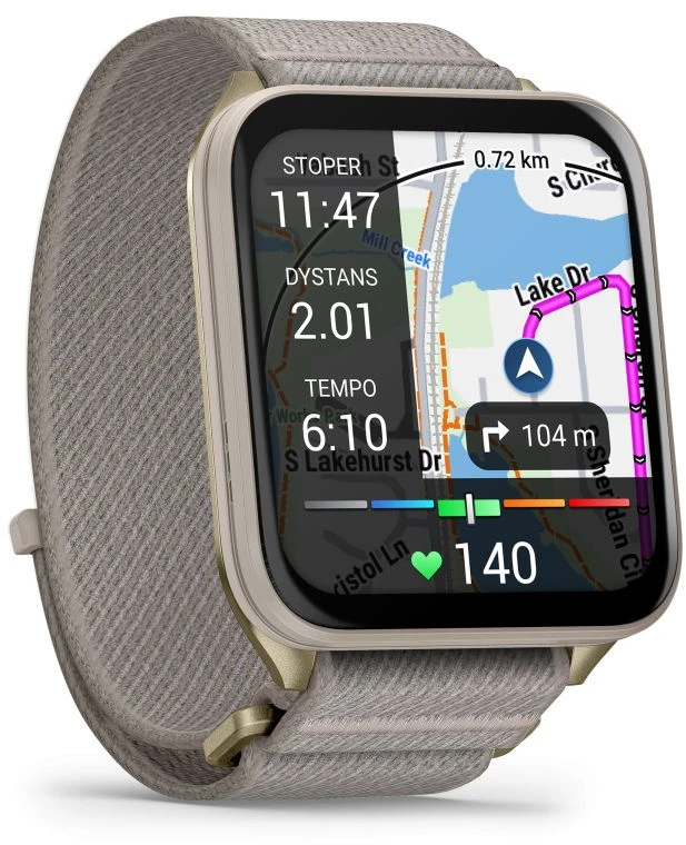 Garmin Venu® X1 Švelnios aukso spalvos su titano nugarėle ir žalsvai pilku nailoniniu dirželiu | 010-02980-09
