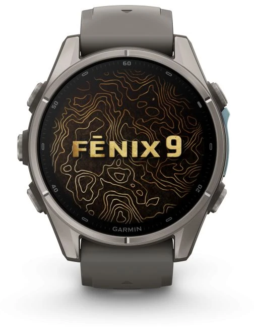 Išmanusis laikrodis Garmin fenix 9 – 43mm, Titanium with Fog Pilkas Silicone Band