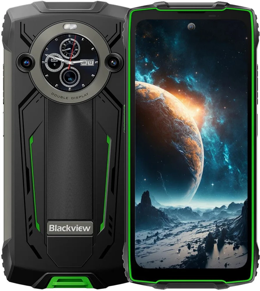 Blackview Rugged BV8200 LTE 6,5 colio FHD+IPS 1080x2400 120Hz Corning 3th + 1,3 colio 360x360 12+256GB MT8781 Aštuonių branduolių 2,2 GHz 8800 mAh Be įkroviklio CAM Priekinė 32 MP Galinė 50+13 MP IP68/IP69K/MIL-STD-810H NFC Pirštų atspaudų skaitytuvas Žalias