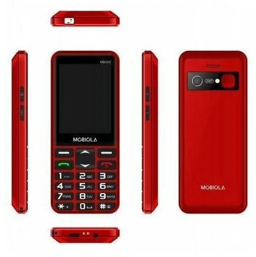 Mobilusis telefonas Mobiola telefon dla seniora MB900 4G raudona 48MB/128MB