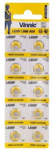 Baterija - Vinnic G4 10 vnt. LR626 1.5V Alkalinė Mygtukinis Elementas