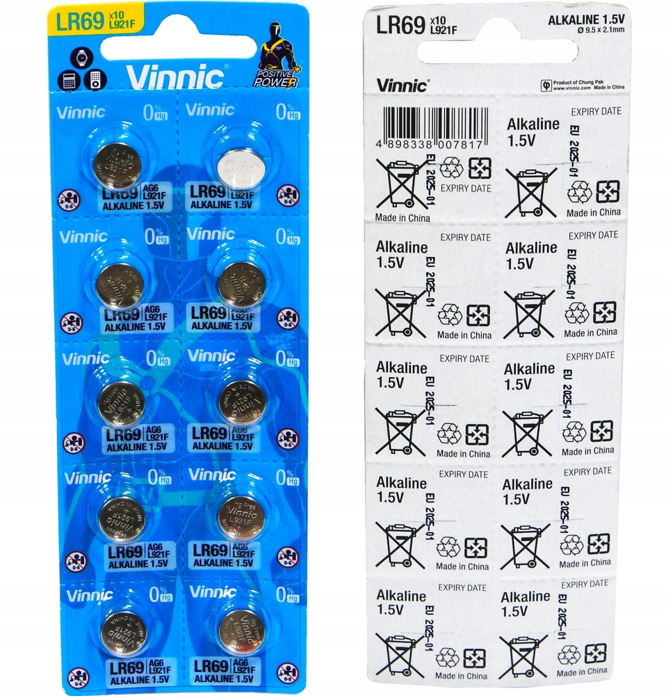 Vinnic AG6-10BB in a blister pack of 10 pcs.