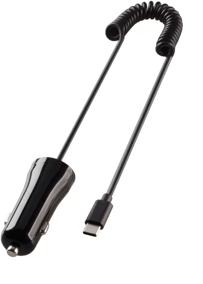 Vivanco automobilinis įkroviklis USB-C 12W 1m, juodas (62785)