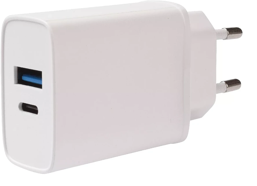 Vivanco įkroviklis USB-A/USB-C PD3 20W, baltas (62401)