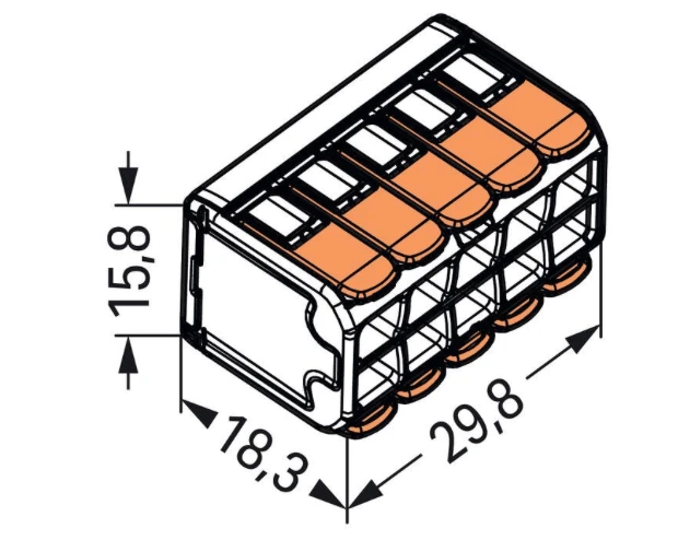 WAGO 221-420 Universali jungtis laidams, 10x4mm2, 1vnt.