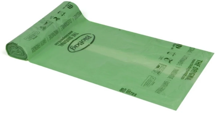 Kompostuojami atliekų maišai BioBag 80L (20 vnt. rulone) 17mkr. 82x125cm žalias