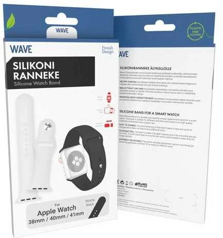 Wave silikoninė apyrankė, Apple Watch 38 mm / 40 mm / 41 mm, juoda