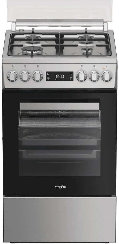 Whirlpool Viryklė | W5G8LMX | Kaitlentės tipas Dujinė | Orkaitės tipas Elektrinė | Nerūdijantis plienas | Plotis 50 cm | Gylis 60 cm | Energijos efektyvumo klasė A | 60 L