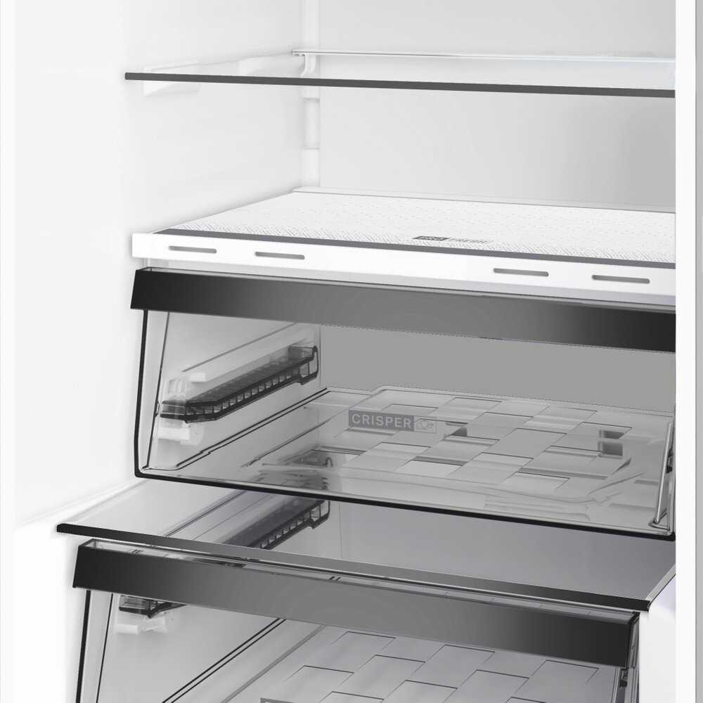 Whirlpool Šaldytuvas | WHK 26403 XP6E | Energy efficiency class C | Free standing | Combi | Height 203.5 cm | No Frost system | Šaldytuvas net capacity 249 L | Šaldiklis net capacity 106 L | 35 dB | Pearl Inox