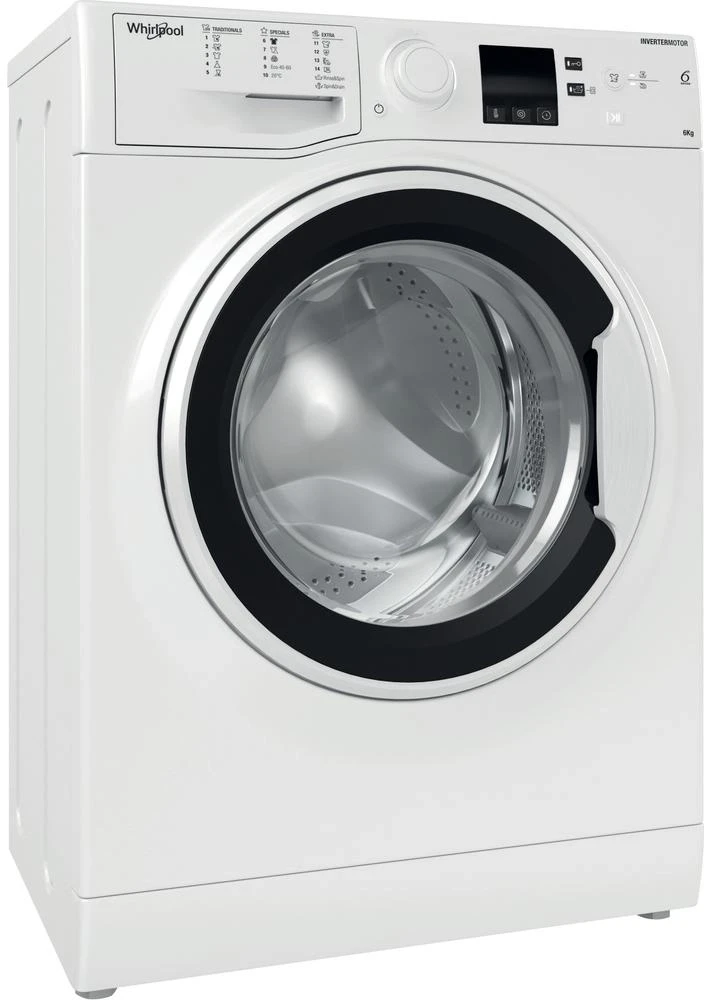 WHIRLPOOL Skalbimo mašina WRBSS 6249 W EU, 6kg, 1200 rpm, Energy class C, Gylis 42.5 cm, Inverter motor