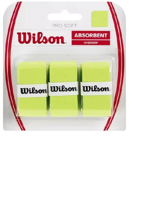 Apvija Lauko Teniso Raketei Wilson Pro Soft Absorbent Overgrip Žalia 3 vnt