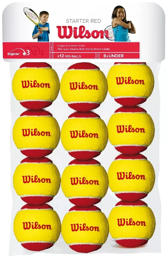 WILSON WILSON STARTER Raudonas (12) teniso kamuoliukai