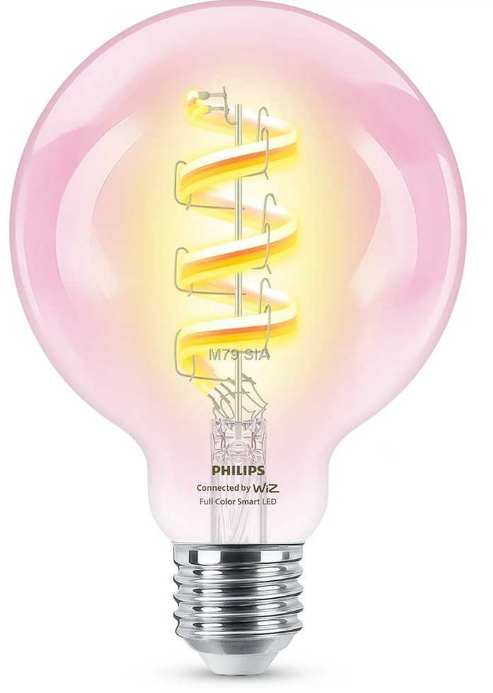 Lemputė Wiz Philips Smart WiFi Filament Clear G95 RGB | E27 | 6.3 W | Full colour