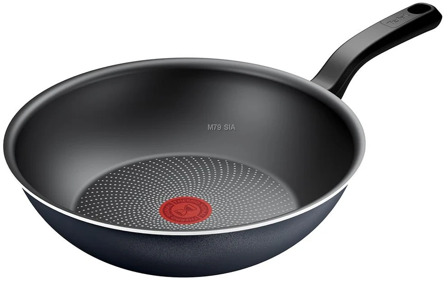 TEFAL keptuvė | H0561942 | Wok | 28 cm skersmuo | Tinka indukcinei kaitlentei | Fiksuota rankena | Juodas