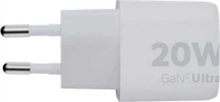„Xtorm“ – 20 W „GaN2 Ultra“ namų įkroviklis, USB-C PD/USB-A, baltas
