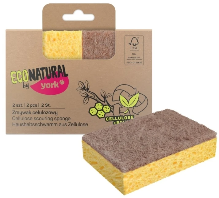 York Eco Natural Cellulose sponge for washing dishes ECO 2 pcs.