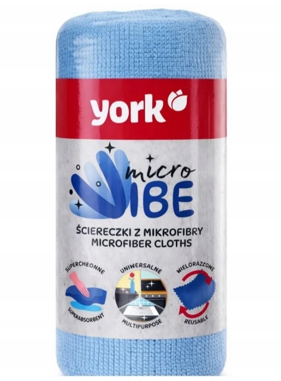 York Mikrošķiedras lupatiņas rullī Micro Vibe 20 gab.