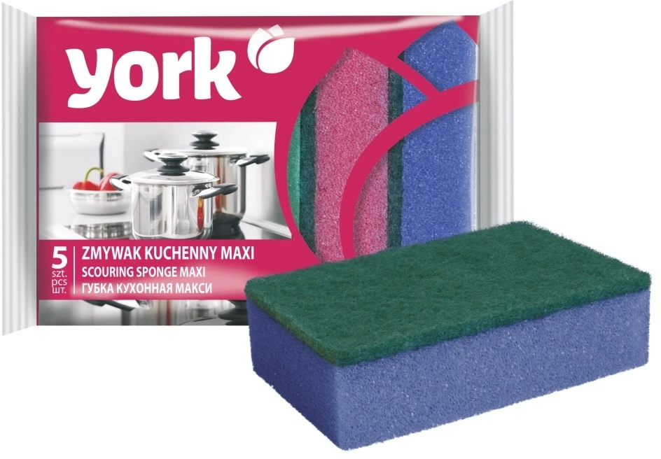 York virtuvės šveitimo kempinėlės MAXI, 5 vnt. (030040)
