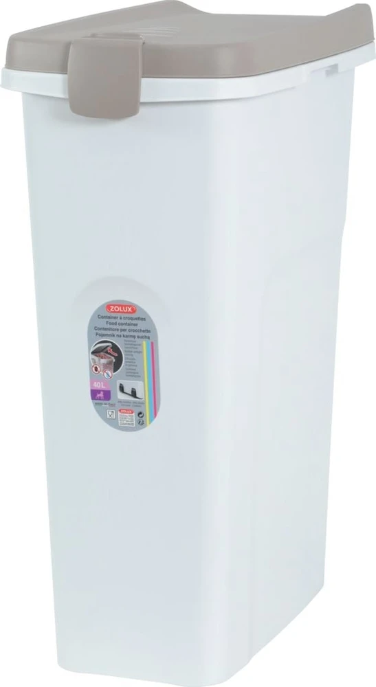Zolux šuniui maisto konteineris 40 l 45x27x61 cm spalva balta/šviesiai ruda