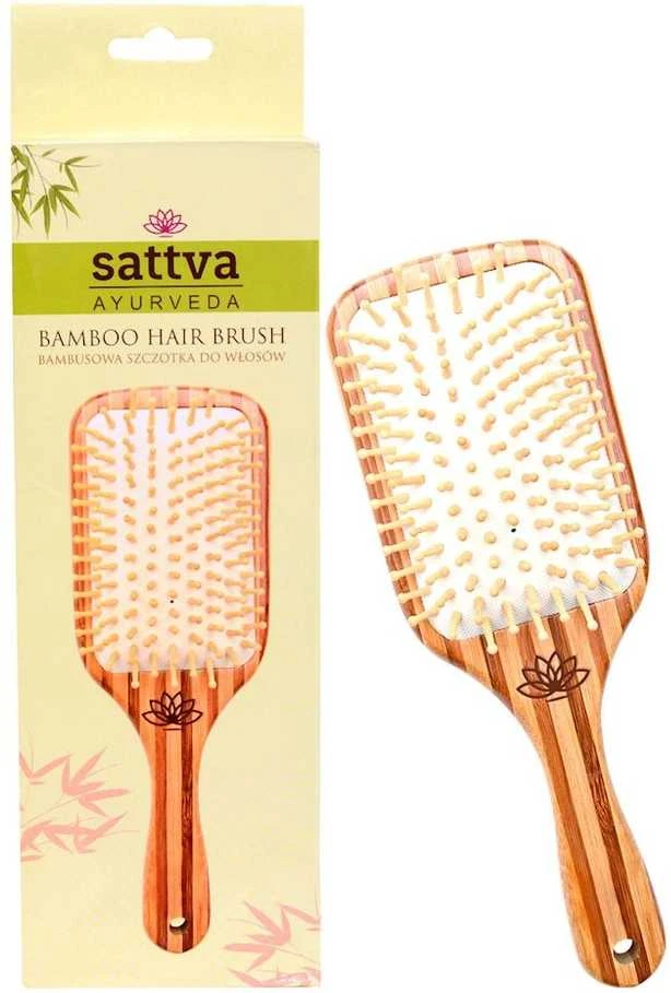 Bambukinis šepetys plaukams, Sattva Ayurveda, 19 cm