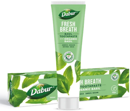 Dantų pasta su bazilikais gaiviam kvėpavimui, Dabur, 100ml